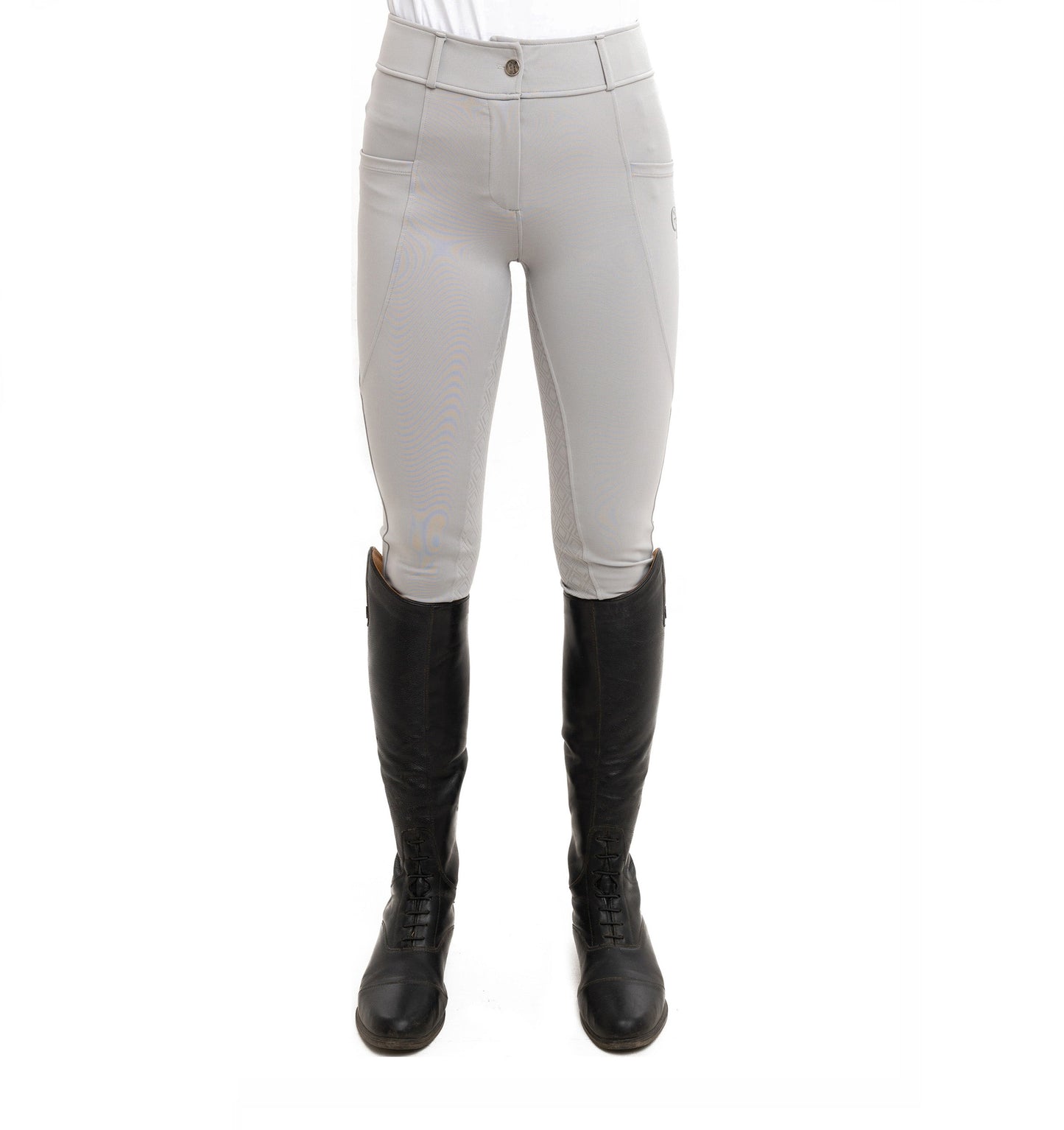 
                  
                    Young Rider Grey Equine Breeches front pose
                  
                