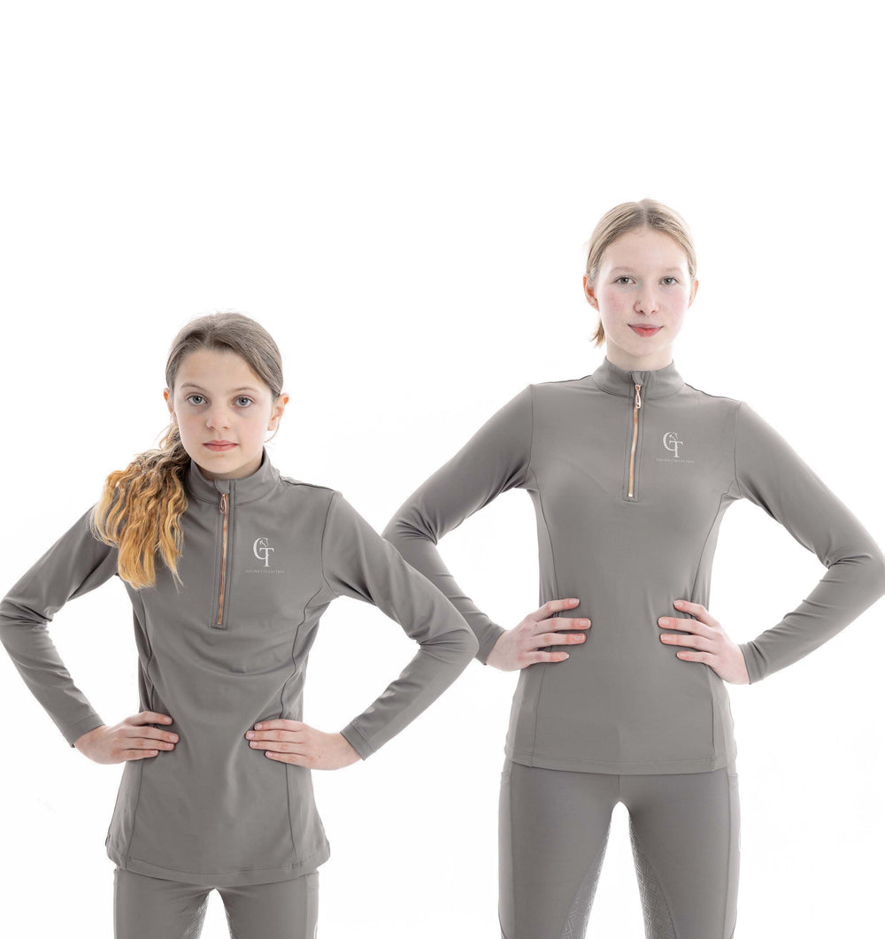 Young Rider Grey Diamond Equine Base Layer front pose