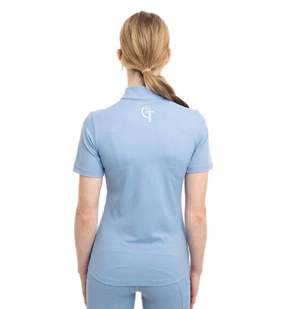 
                  
                    Young Rider Equine Short Sleeve Base Layer back pose sky blue
                  
                