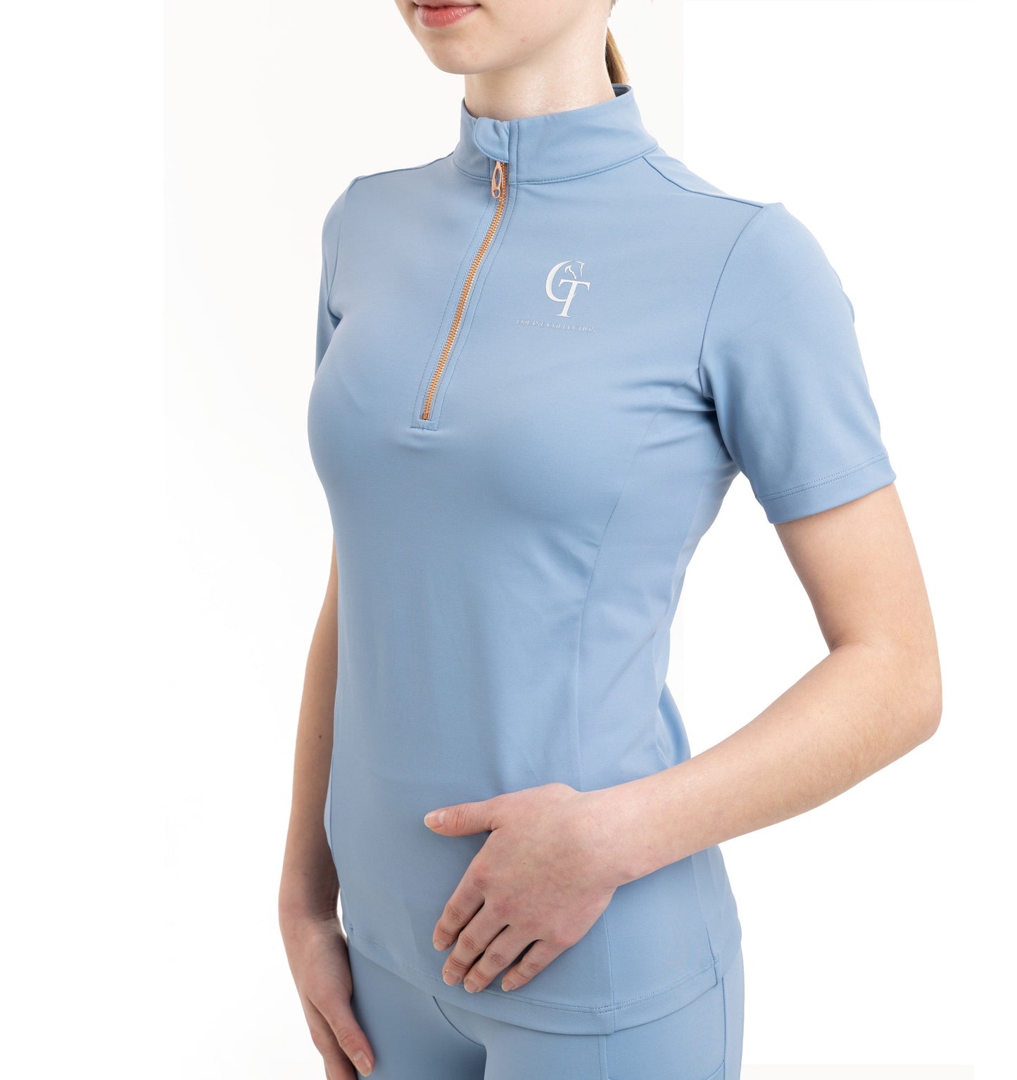 
                  
                    Young Rider Equine Short Sleeve Base Layer side pose sky blue
                  
                
