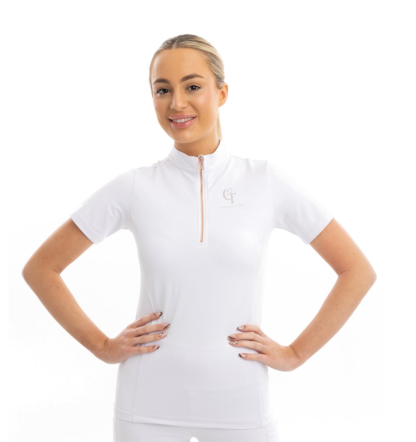 White Diamond Equine Short Sleeve Base Layer front view