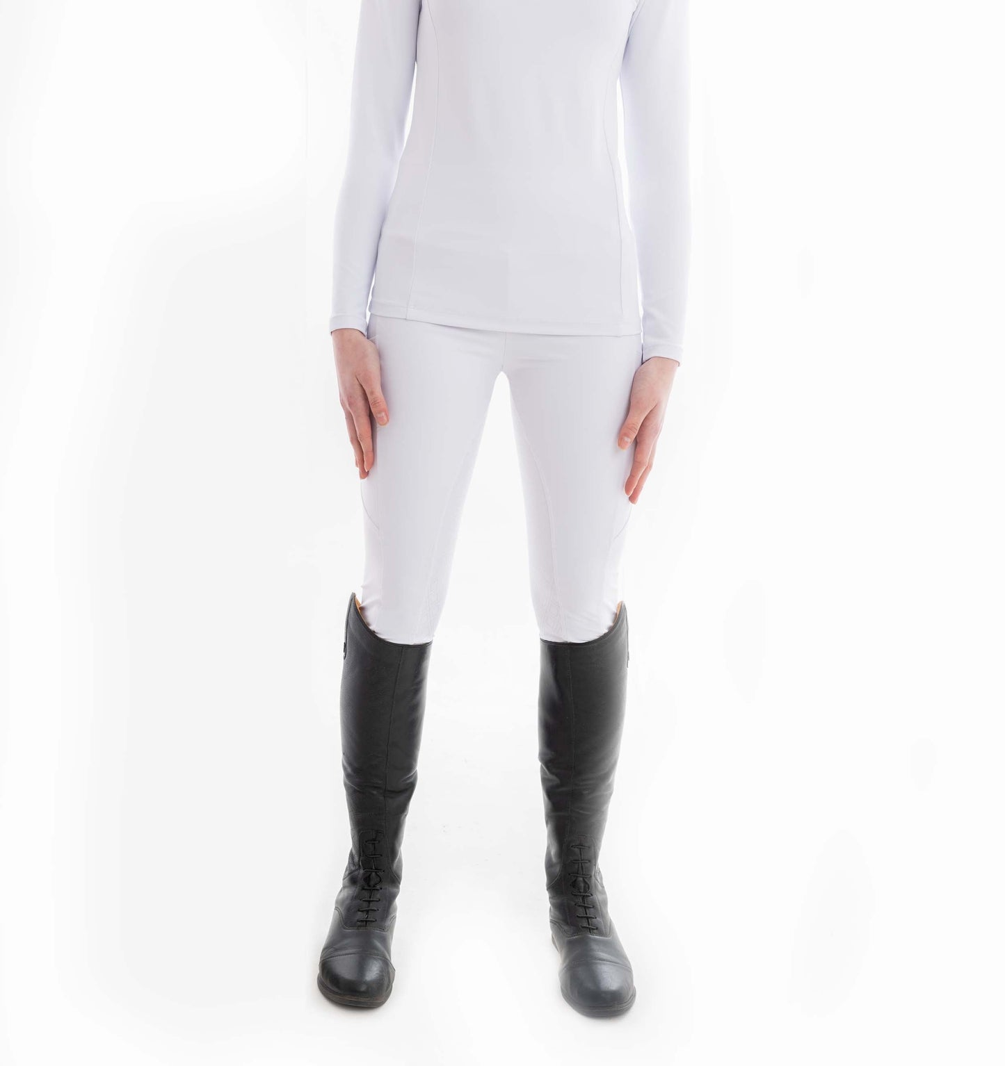 
                  
                    Young Rider Equine Diamond Riding Leggings front pose White
                  
                