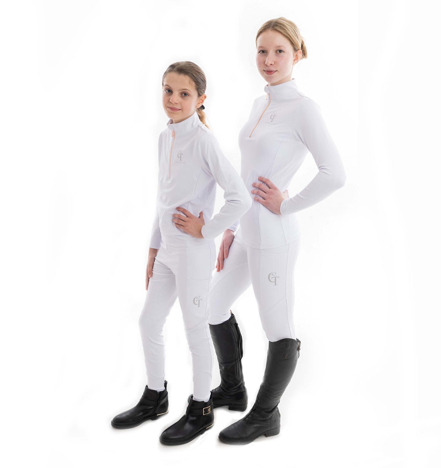 
                  
                    Young Rider Equine Diamond Riding Leggings side pose White
                  
                